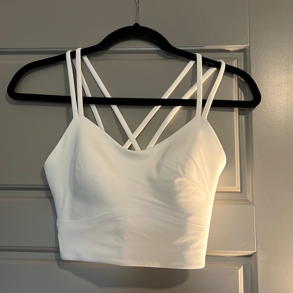 Lululemon like a cloud long line bra b/c in white size 10